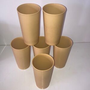 🧊🥤 Tupperware Harvest Gold 12oz #873-17 Vintage Tumblers - (7) Total ⛺️🧊